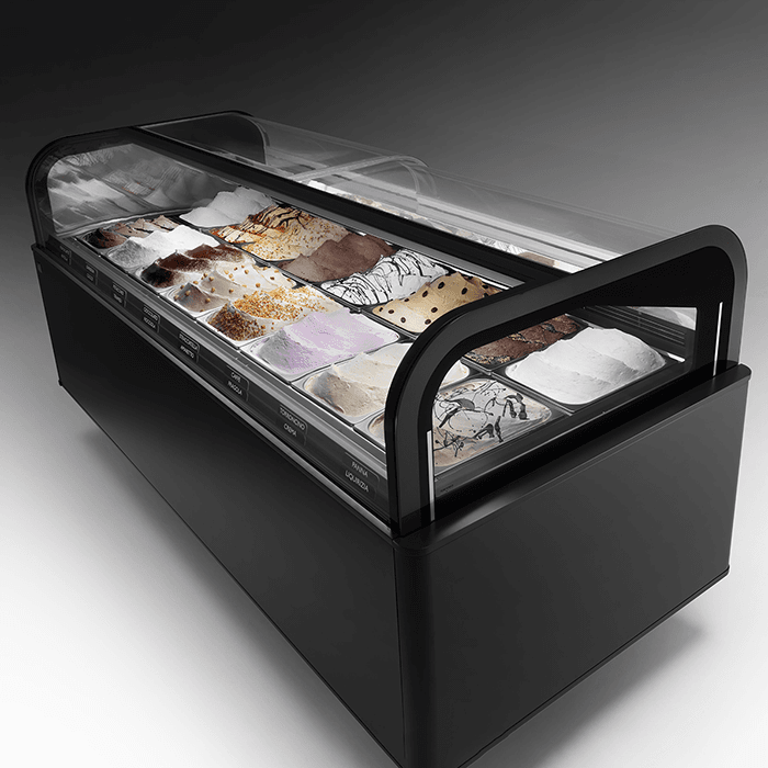 ifi esedra gelato pastry and pralines display case