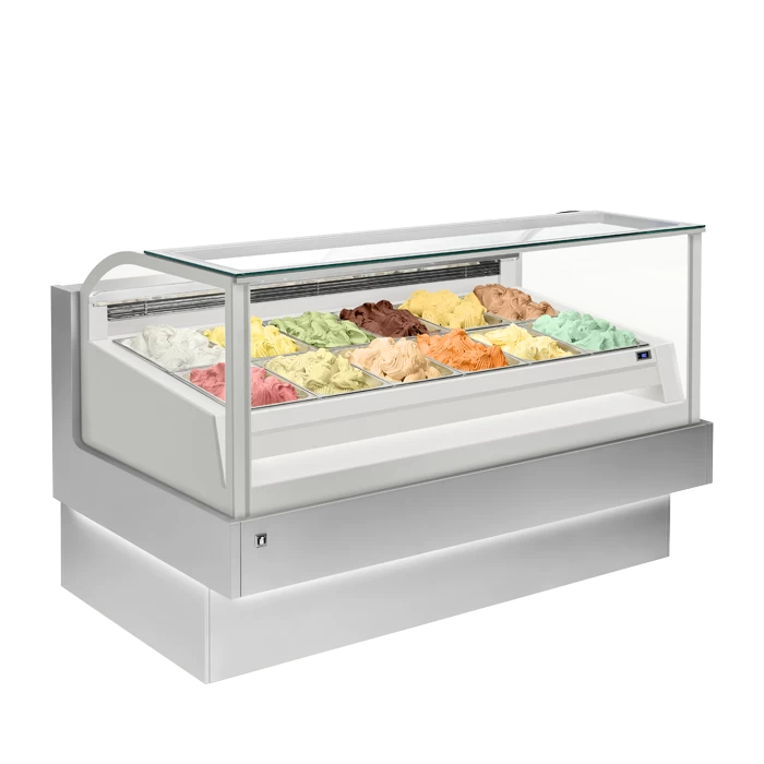 milia white gelato display