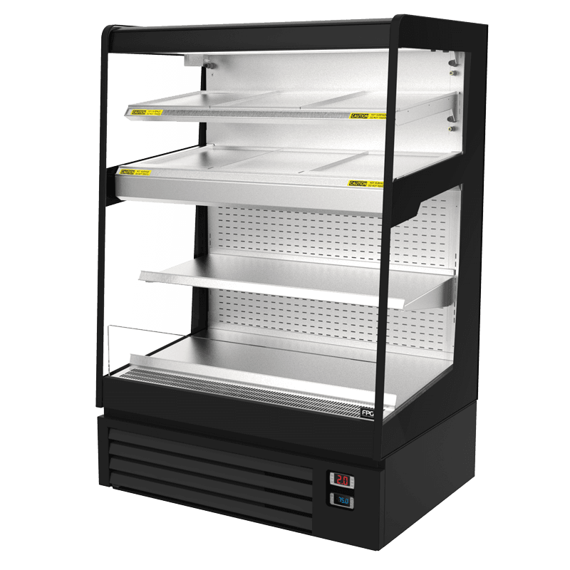 visair-dual-zone-heated-zone-with-shelf - display food cabinet